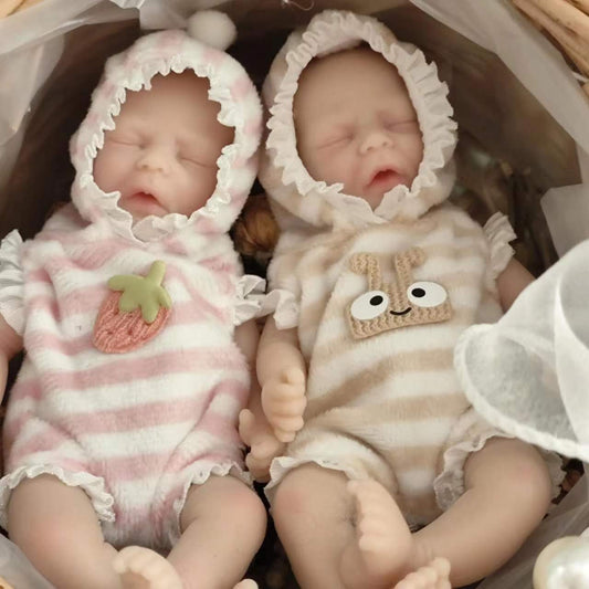 6 Zoll 15cm Geschlossene Augen Reborn Puppen Zwillinge-Darren