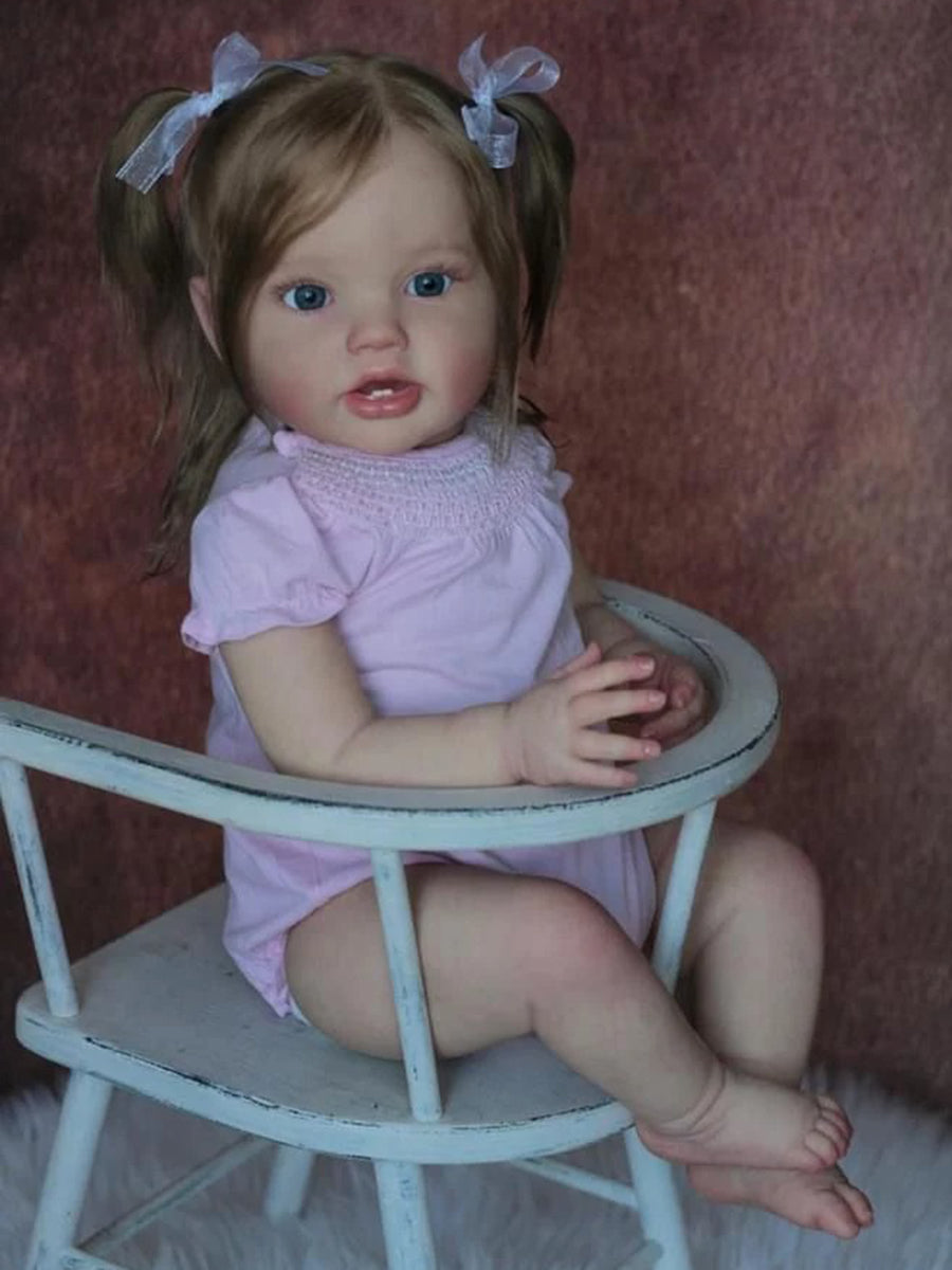Isabel 60 cm offene Augen Wurzelhaar Reborn Kleinkind-Lottie