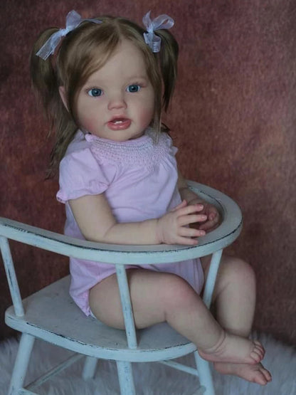 Isabel 60 cm offene Augen Wurzelhaar Reborn Kleinkind-Lottie