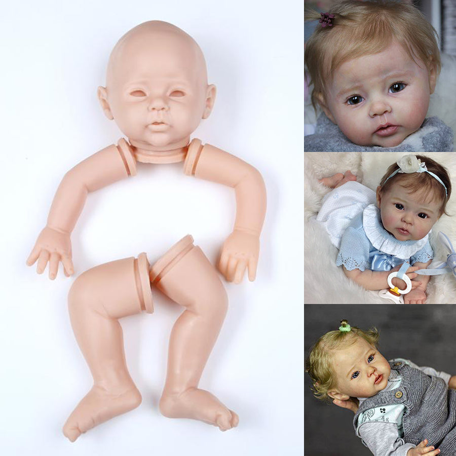 20 Zoll Raven DIY unbemaltes Reborn Puppe Kit mit offenen Augen