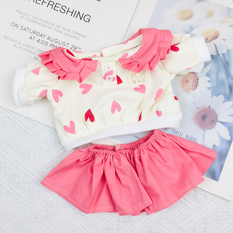 2-teiliges Set mit Herzpullover und Rock für 30 cm Reborn Babypuppen