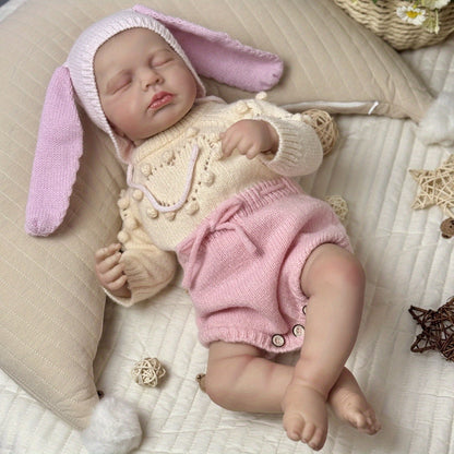 20 Zoll schlafende Loulou Reborn Puppe Mädchen in rosa Kleidung und Hut