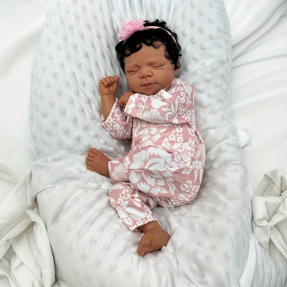48cm Lebensechte Dunkle Haut Schlafende Pasacale Reborn Baby