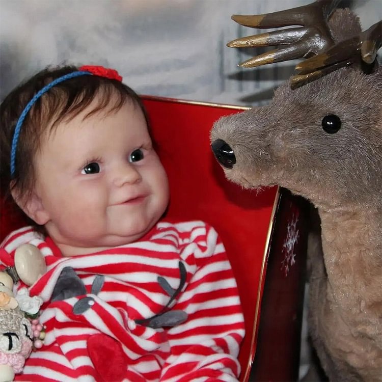 20 Zoll Reborn Puppen mit offenen Augen und Weihnachtskleidung - Maddie
