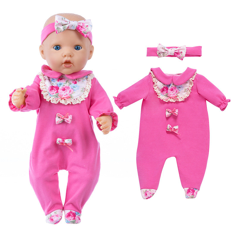 Kleidungsset mit Blumendruck für 17-18 Zoll Reborn Babypuppen