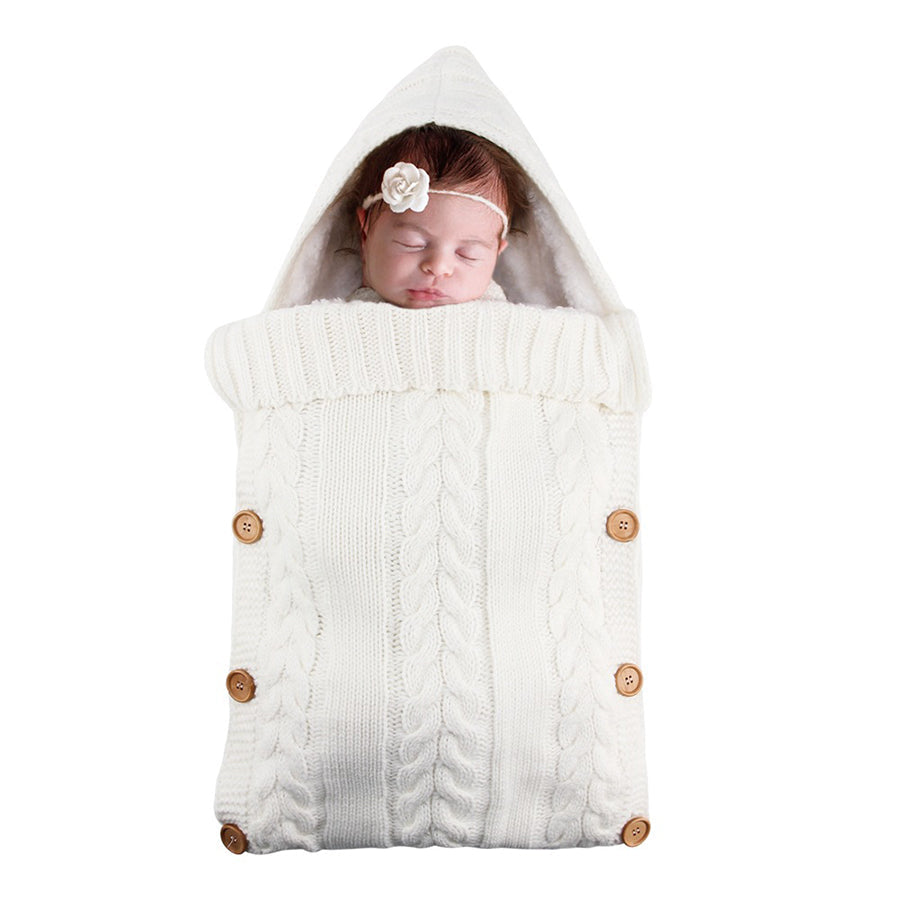 Warmer Einfarbig Strick-Fleece-Schlafsack für 17-24 Zoll Reborn Puppen