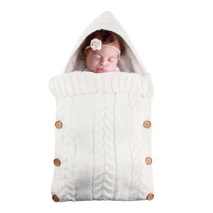 Warmer Einfarbig Strick-Fleece-Schlafsack für 17-24 Zoll Reborn Puppen