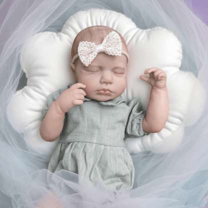 20 Zoll schlafende LouLou Reborn Puppe Mädchen in blauer Kleidung