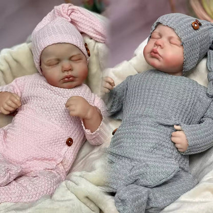20 Zoll lebensechte Reborn-Puppe mit geschlossenen Augen Zwillingsschwestern-Loulou