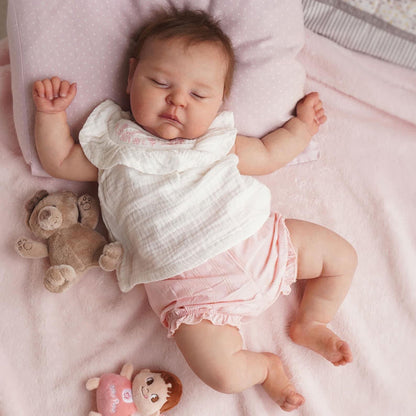 20 Zoll Reborn Puppen mit geschlossenen Augen und Haaren-Peaches