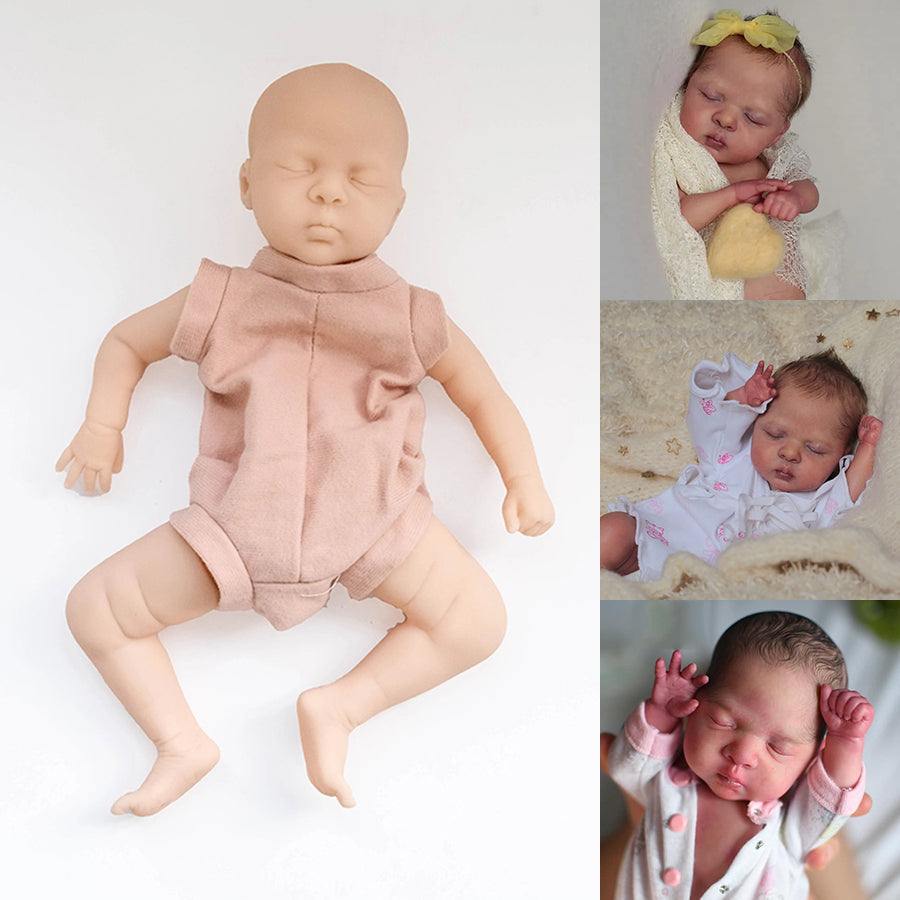 Unbemalter 12 Zoll Puppen kit geschlossenen Augen Reborn Luna