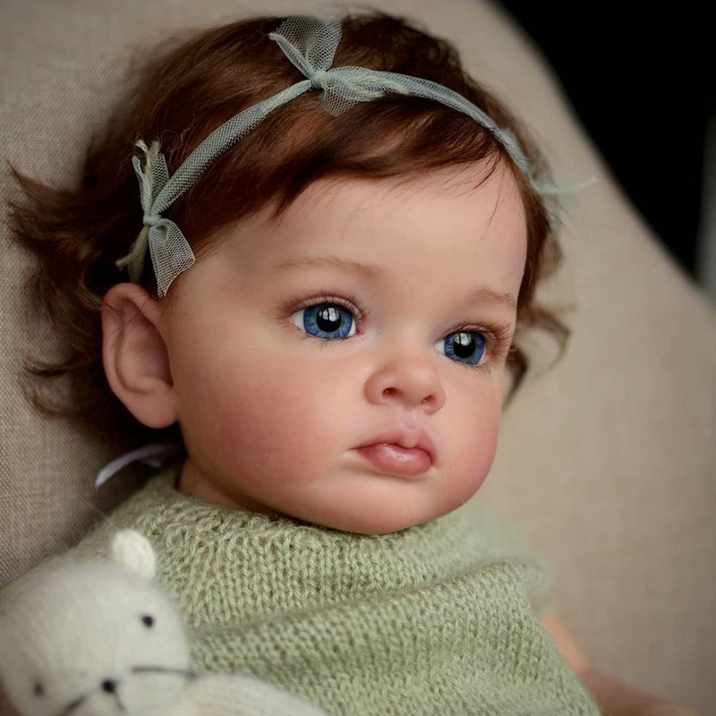 22 Zoll Judith Braune Haare Reborn Puppe Mädchen-Tutti
