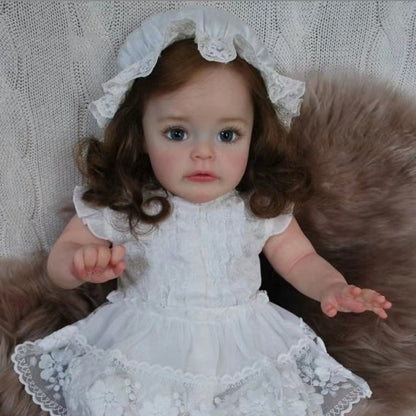 Realistische 24 Zoll Jessie Braune Haare Reborn Mädchen