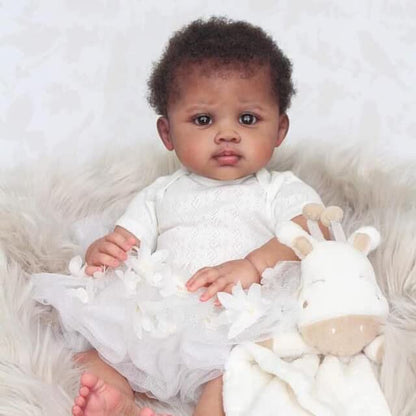 22 Zoll lebensechte afroamerikanische reborn Puppe mit offenen Augen – Reuben