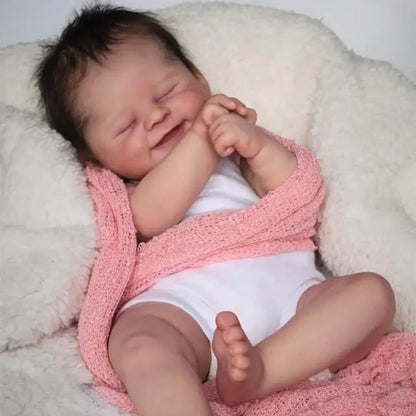 19 Zoll langes verwurzeltes Haar Augen schließen Lächelndes Gesicht Reborn puppen-Alisha
