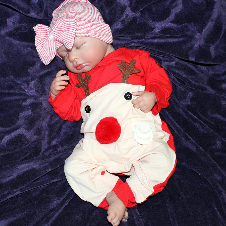 20 Zoll geschlossene Augen Weihnachten Reborn Puppe Mädchen-Loulou