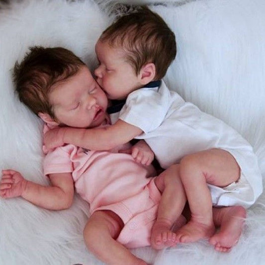 17'' Wirklich Lebensecht Zwillinge Schwester Amy Und May Reborn Baby Puppen Mädchen