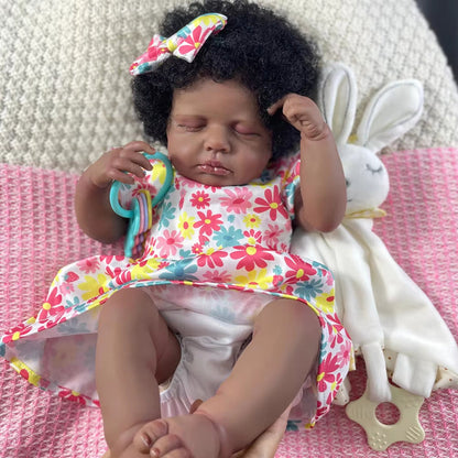 20 Zoll Julius geschlossene Augen Afroamerikaner Reborn Puppen-Loulou