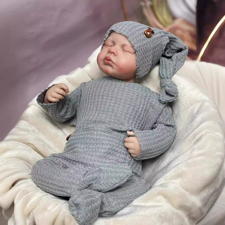 20 Zoll lebensechte Reborn-Puppe mit geschlossenen Augen Zwillingsschwestern-Loulou