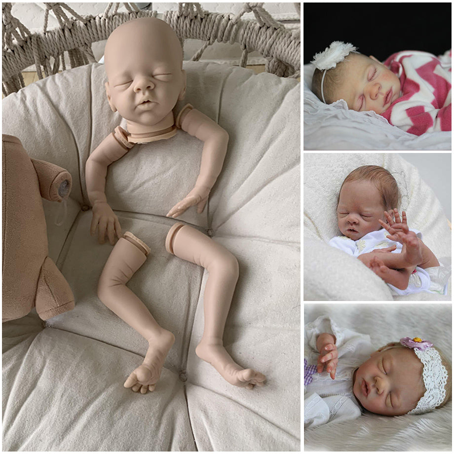 16 Zoll Gänseblümchen Geschlossene Augen DIY leeres Reborn Baby Kit