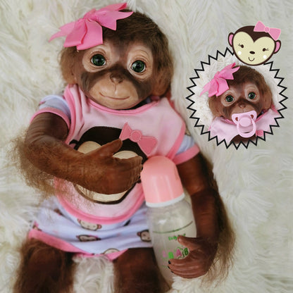 20 Zoll Rosa Blume Haarnadel Reborn Affe Baby Puppe