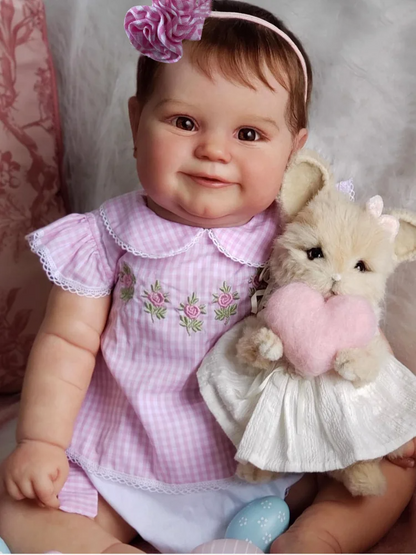Penny 20 Zoll Reborn Puppe Mädchen mit kurzen braunen Haaren-Maddie