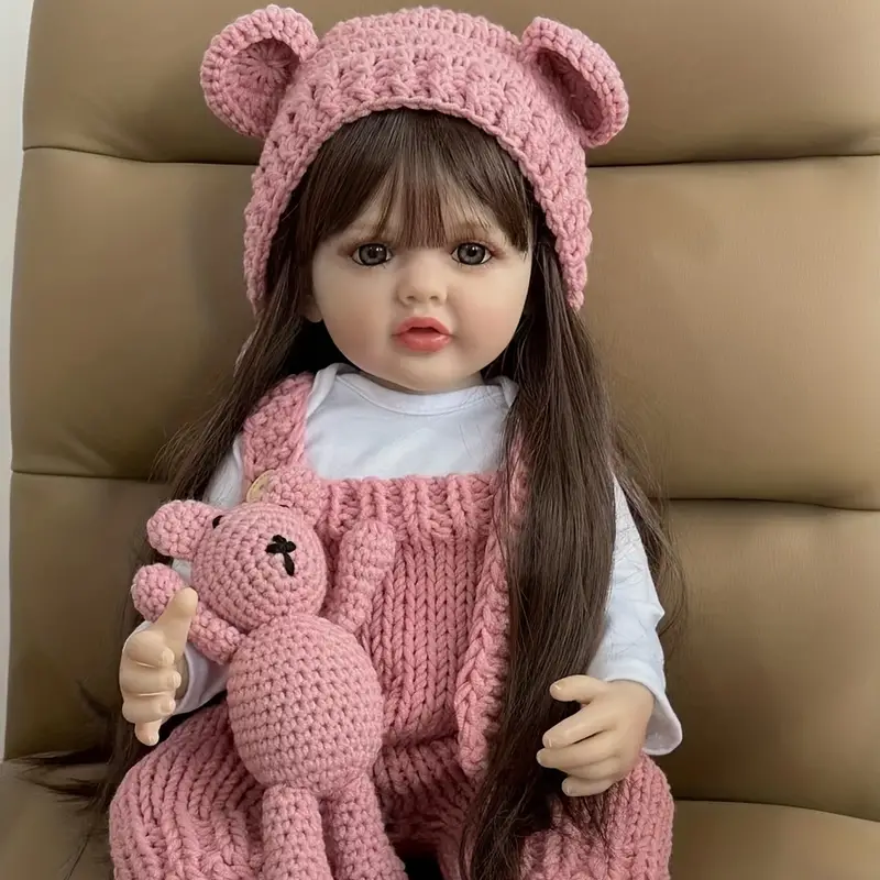 22 Zoll Reborn Puppen Mädchen Cheryl mit langen Haaren