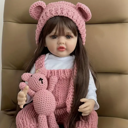22 Zoll Reborn Puppen Mädchen Cheryl mit langen Haaren