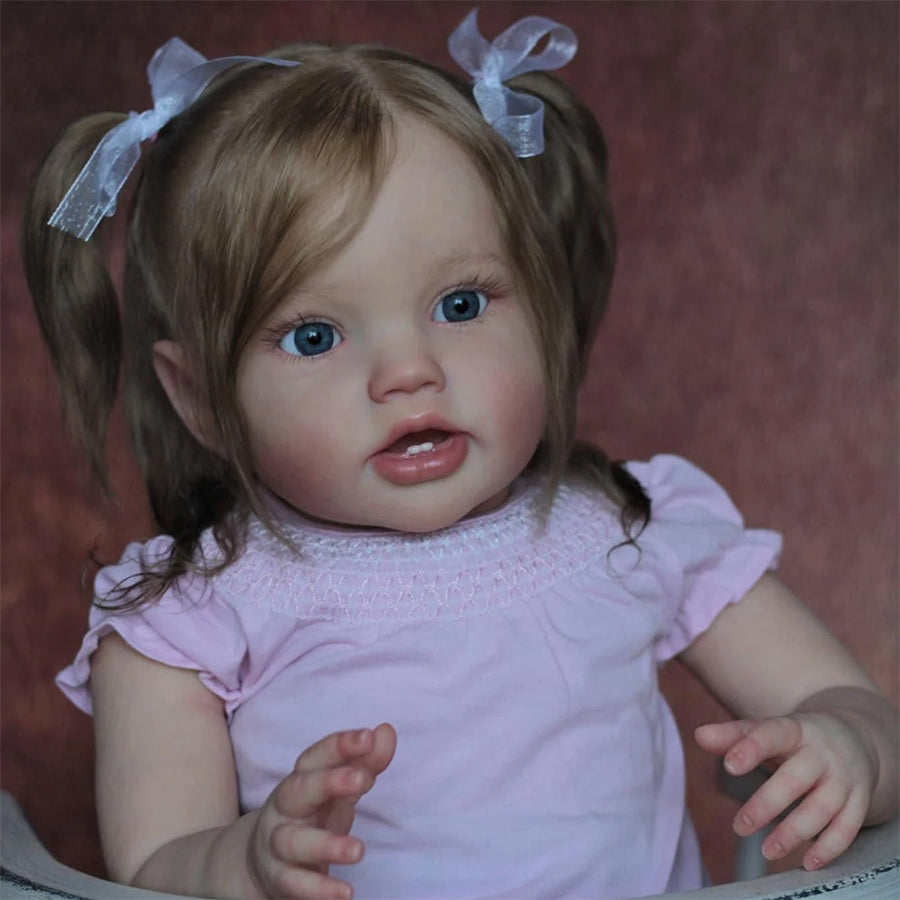 Isabel 60 cm offene Augen Wurzelhaar Reborn Kleinkind-Lottie