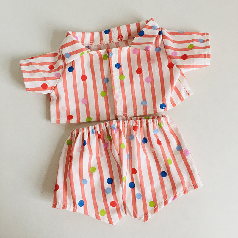 2-teiliges Set aus gepunktetem Hemd und Shorts für 30 cm Reborn Babypuppen