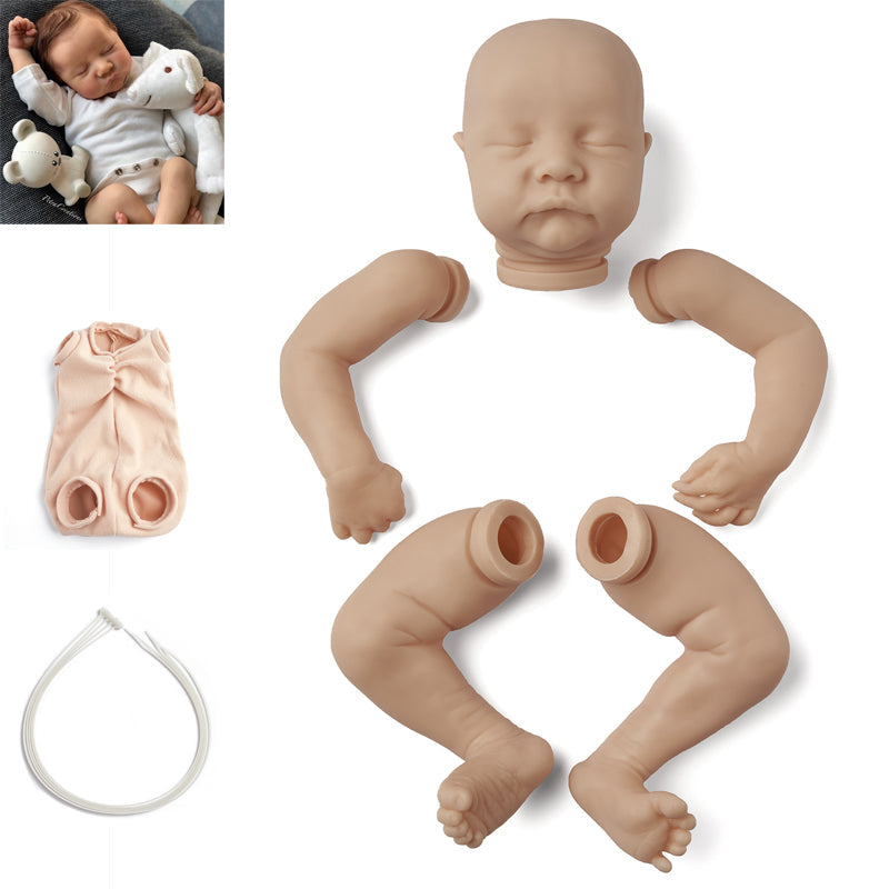 17 Zoll Levi Geschlossene Augen DIY Unlackiertes Reborn Puppe Kit