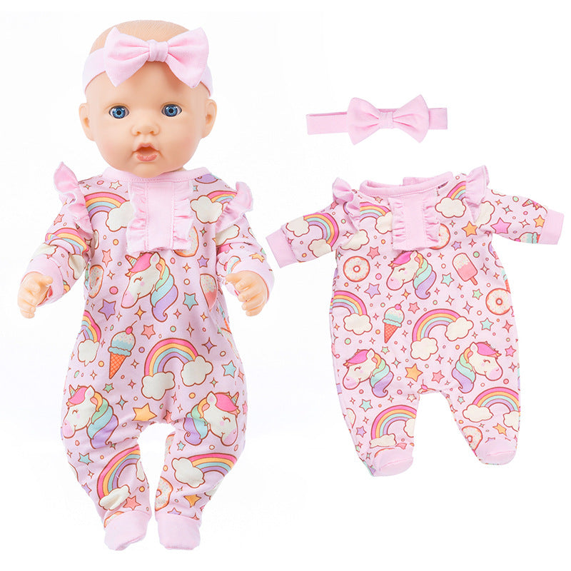 Kleidungsset mit Blumendruck für 17-18 Zoll Reborn Babypuppen