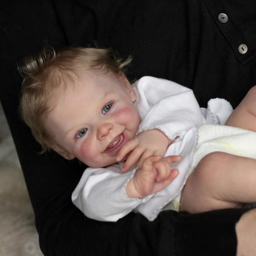 20-Zoll-Reborn-Puppen mit offenen Augen und blonden Haaren- Harper