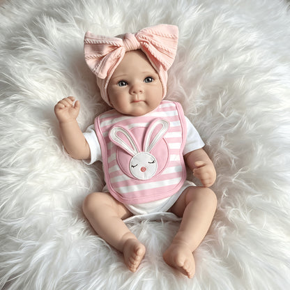 48cm realistische Bettie Reborn Babypuppe mit offenen Augen im weißen Body