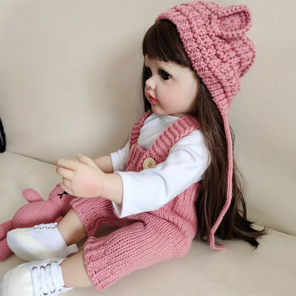 22 Zoll Reborn Puppen Mädchen Cheryl mit langen Haaren