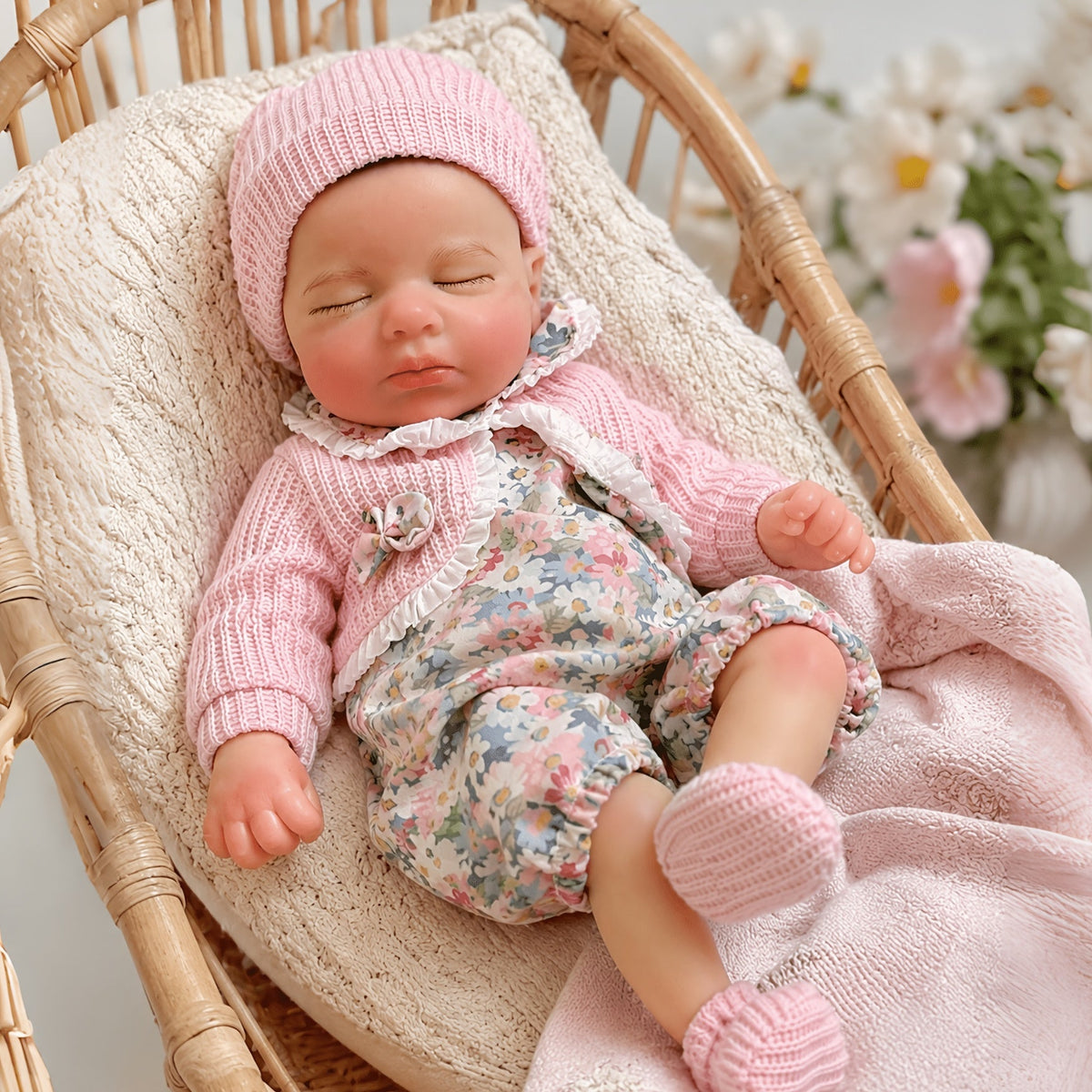 30cm Reborn Zwillingsschwestern Pascale und Loulou aus Vollsilikon mit geschlossenen Augen