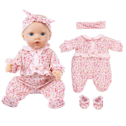 Kleidungsset mit Blumendruck für 17-18 Zoll Reborn Babypuppen