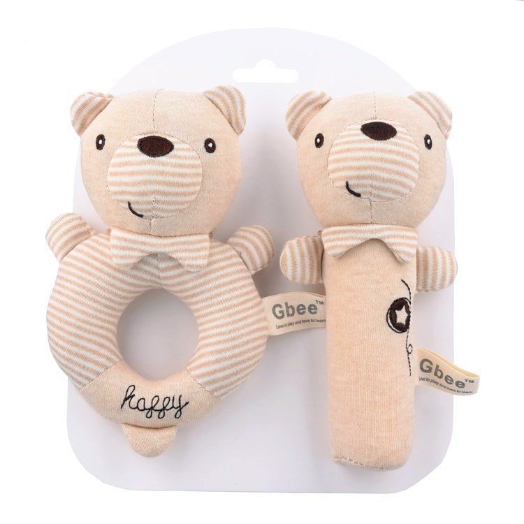 Farbige Strickstoff Hand Ring Baby Komfort Spielzeug