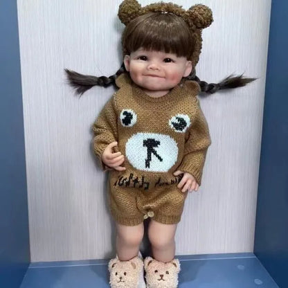 22 Zoll wiedergeborenes Puppenmädchen mit langen Haaren - Raya