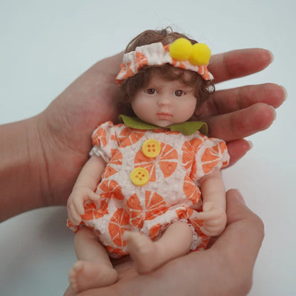 6 zoll Offene Augen Kurze Haare Mini Volle Silikon Reborn Puppe Mädchen