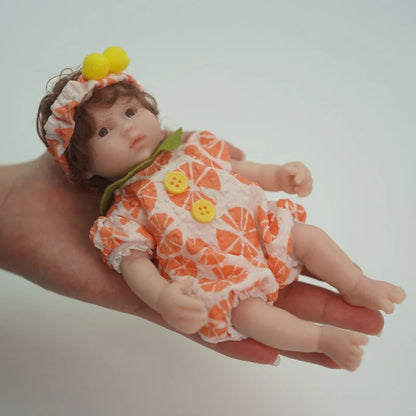 6 zoll Offene Augen Kurze Haare Mini Volle Silikon Reborn Puppe Mädchen