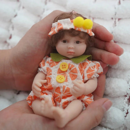 6 zoll Offene Augen Kurze Haare Mini Volle Silikon Reborn Puppe Mädchen