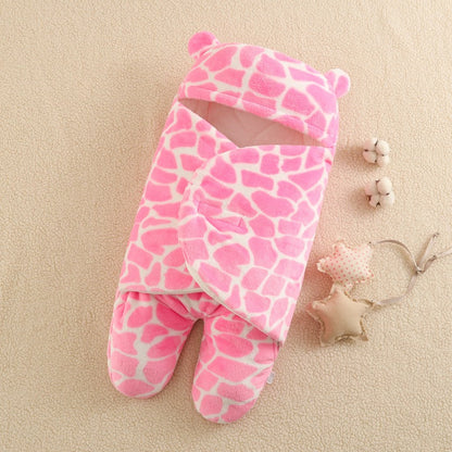 Flanell Gespaltene Beine Rosa/Grau Schlafsack für 16-24 Zoll Reborn Puppen
