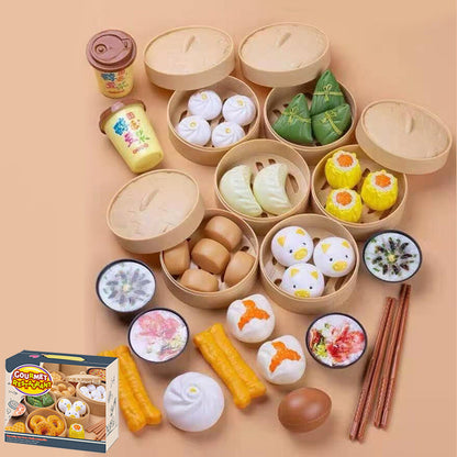 Simulación de la casa de juego infantil juguetes de cocina chino y comida occidental 44 piezas