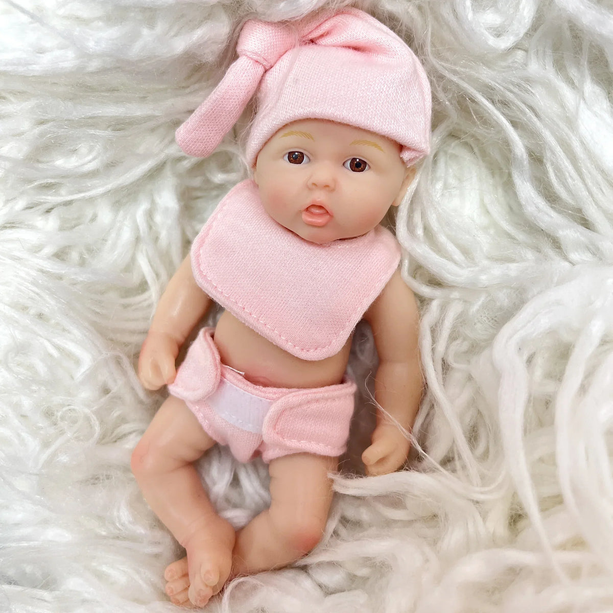 6 Zoll offene Augen Vollsilikon Mini Reborn Puppe Zwillinge
