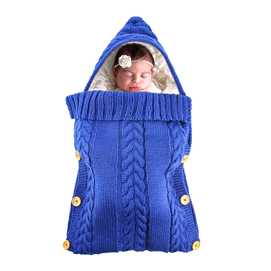 Warmer Einfarbig Strick-Fleece-Schlafsack für 17-24 Zoll Reborn Puppen
