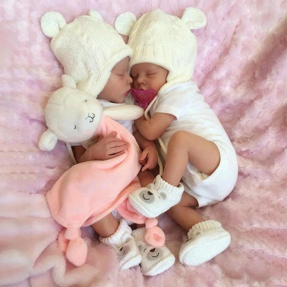 17 Zoll lebensechte Elmm und Sylvia Reborn Puppen Zwillingsschwestern