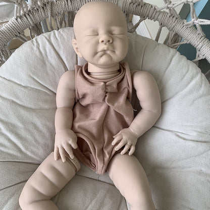 22 Zoll August Schließen Sie Augen DIY unbemaltes Reborn Puppe Kit
