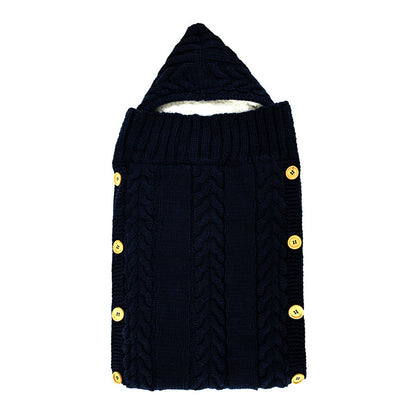 Warmer Einfarbig Strick-Fleece-Schlafsack für 17-24 Zoll Reborn Puppen
