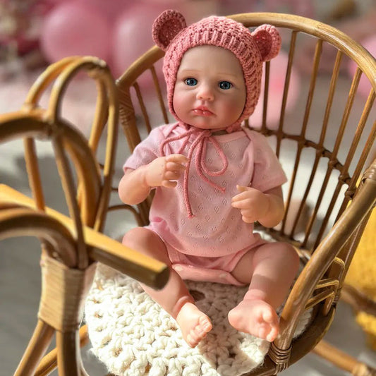 20 Zoll blaue Augen Loulou Reborn Baby Mädchen mit rosa Hut